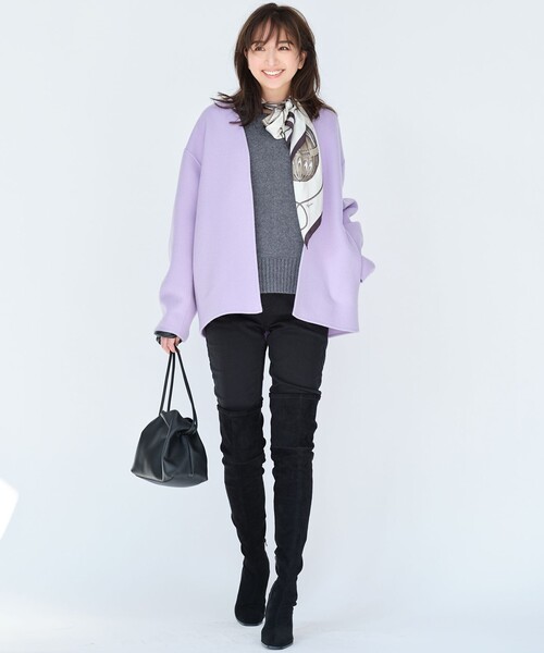 23区（ニジュウサンク） ノーカラージャケット 40 ピンク レディース