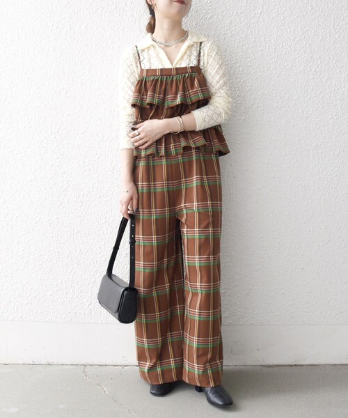 ts(s) チェック柄オーバーオール オーバーオール メンズ チェック