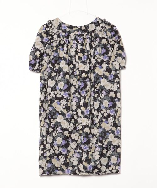 「LULU ON THE BRIDGE」 花柄半袖ワンピース - ブラック レディース_画像2