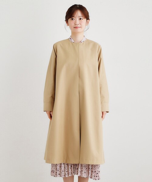 LAURA ASHLEY（ローラアシュレイ） ノーカラーコート コート 「袖裏柄 