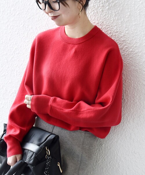 SHIPS any ニット セーター any:「洗濯機可能」クルーネック ドルマン