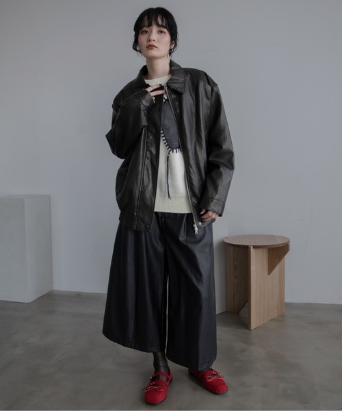 コート アウター グロッシーワッシャーヴィンテージジャケット