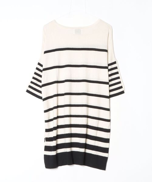 「Sono」 ボーダー柄ニットワンピース M ホワイト レディース_画像2