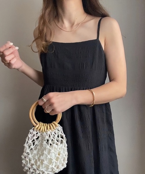 「FILLOU」 キャミソールワンピース MEDIUM ブラック レディース_画像2