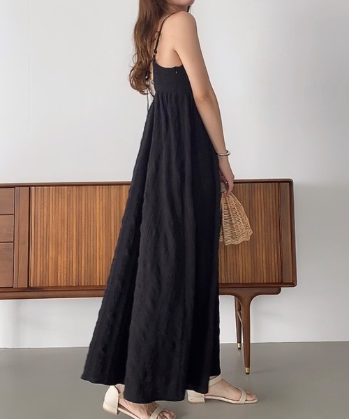 「FILLOU」 キャミソールワンピース MEDIUM ブラック レディース_画像3