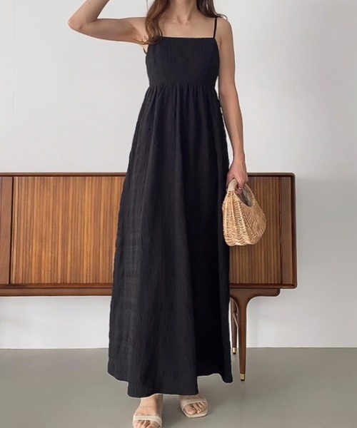 「FILLOU」 キャミソールワンピース MEDIUM ブラック レディース_画像4