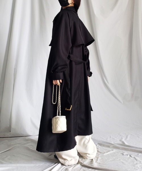 me+em select（ミームセレクト） トレンチコート LARGE ブラック