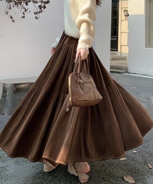 emi+ スカート ベロアティアードロングスカート : ZOZOTOWN Yahoo!店