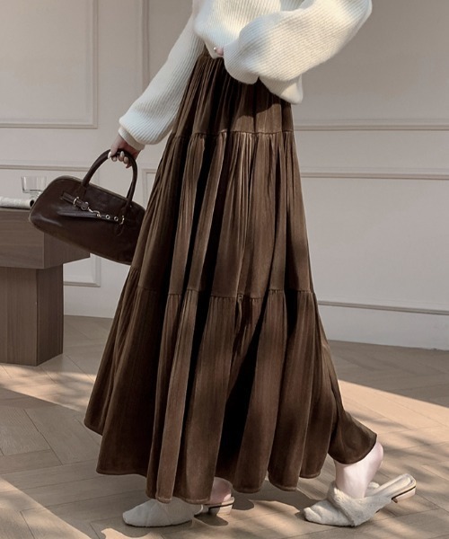 emi+ スカート ベロアティアードロングスカート : ZOZOTOWN Yahoo!店