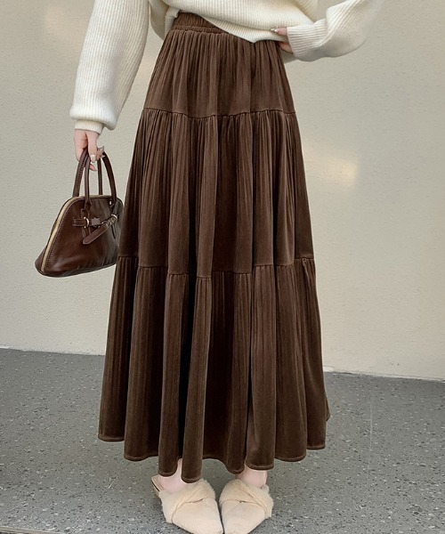 emi+ スカート ベロアティアードロングスカート : ZOZOTOWN Yahoo!店