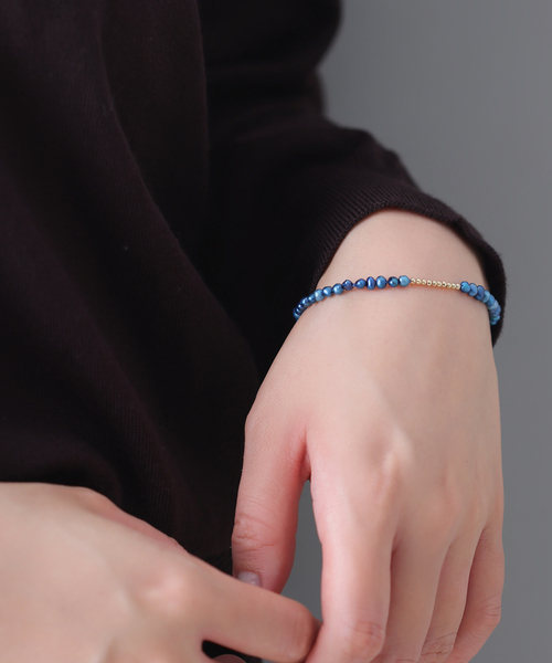 Lilas ブレスレット ミラーボール*サザレインディゴパールブレスレット 