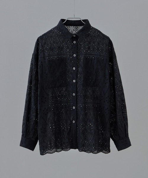 「etoll.」 長袖シャツ M ブラック レディース_画像2