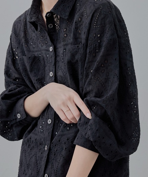 「etoll.」 長袖シャツ M ブラック レディース_画像5