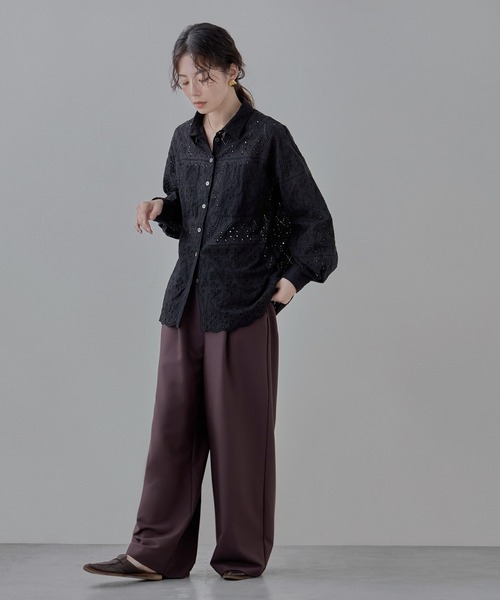 「etoll.」 長袖シャツ M ブラック レディース_画像7