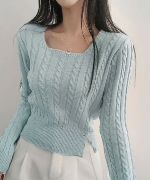 スクエアネックケーブルニットTOPS RESEXXY（リゼクシー）の「スクエアネックケーブルニットTOPS（ニット