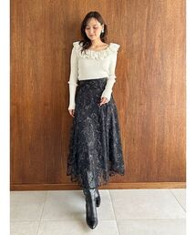 SNIDEL（スナイデル） スカート エンブロイダリースカート : ZOZOTOWN