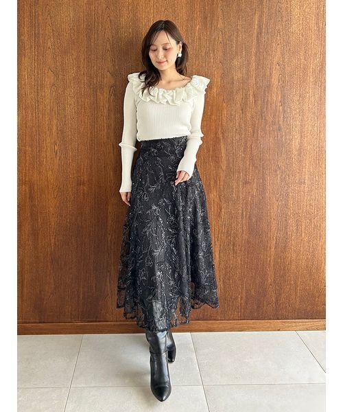 SNIDEL（スナイデル） スカート エンブロイダリースカート : ZOZOTOWN
