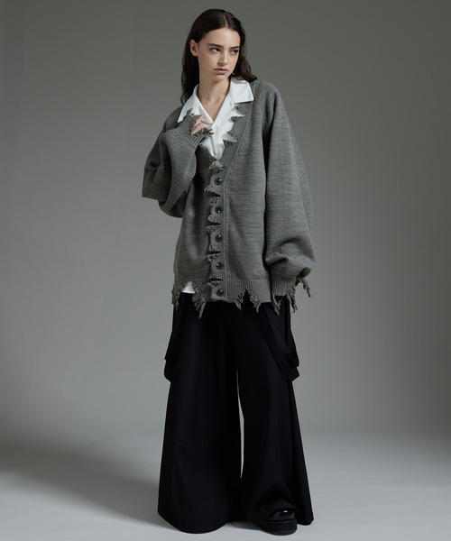 「cussil」 ニットカーディガン S オフホワイト メンズ_画像9