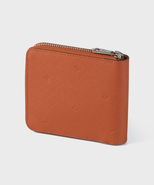 【新品】ポールスミス✨コントラストエッジ 2つ折り財布 レンガ 財布 ブラウン Paul Smith（ポール・スミス） 財布 コンティニュアスパターン 2つ折り