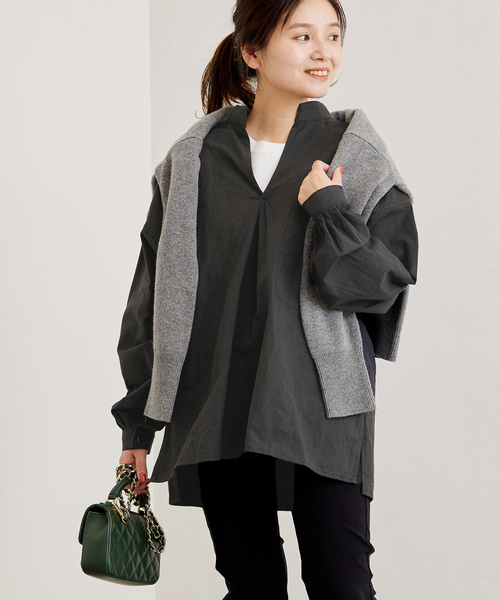 「ARMY TWILL」 長袖ブラウス FREE ブラック レディース_画像3