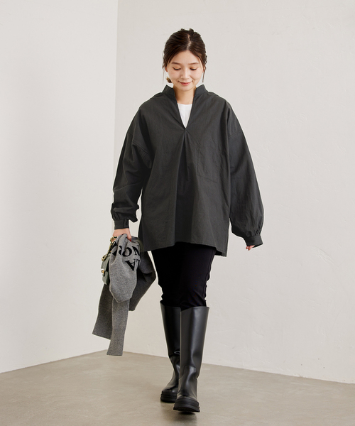 「ARMY TWILL」 長袖ブラウス FREE ブラック レディース_画像4