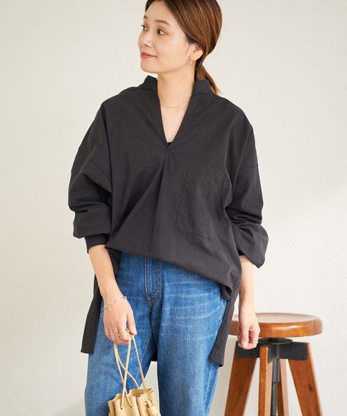 「ARMY TWILL」 長袖ブラウス FREE ブラック レディース_画像6