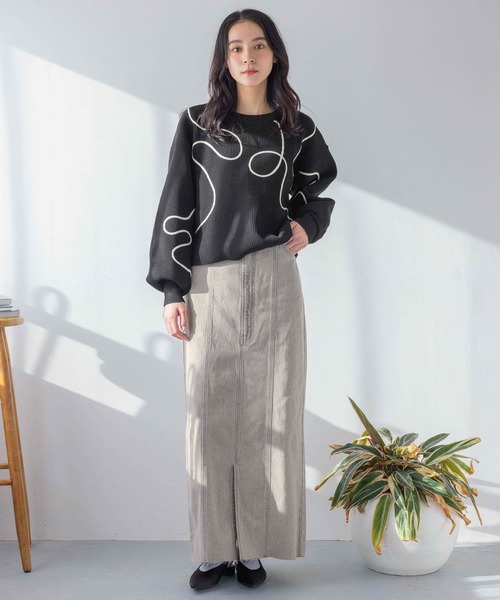 「LOWRYS FARM」 ニットカーディガン FREE ブラック レディース_画像2