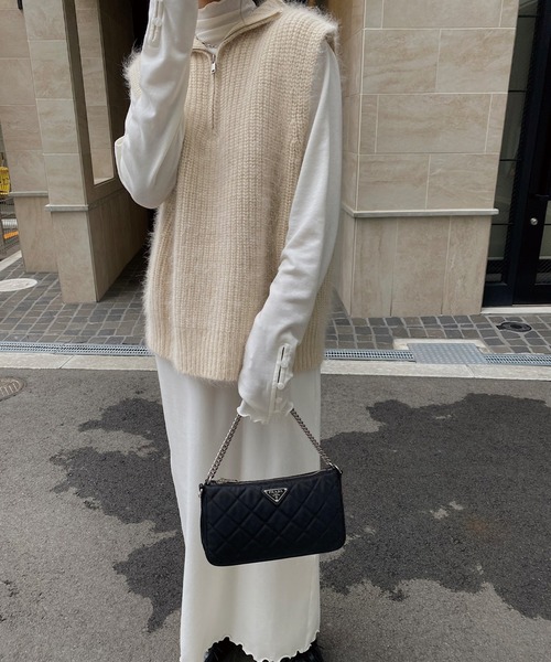 nananamoe（ナナナモエ） ワンピース long slit cuff shell button