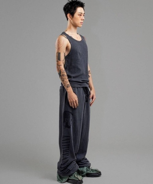 ワイドパンツ スウェットパンツ ジャージ ECRZN/エクラゾン/Anytimeanywhere Pants/BLK メンズ