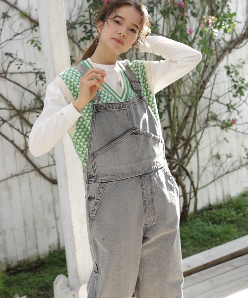 niko and…（ニコアンド） オーバーオール LARGE グレー レディース