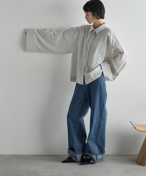 「THE YOn」 長袖シャツ FREE オフホワイト レディース_画像7