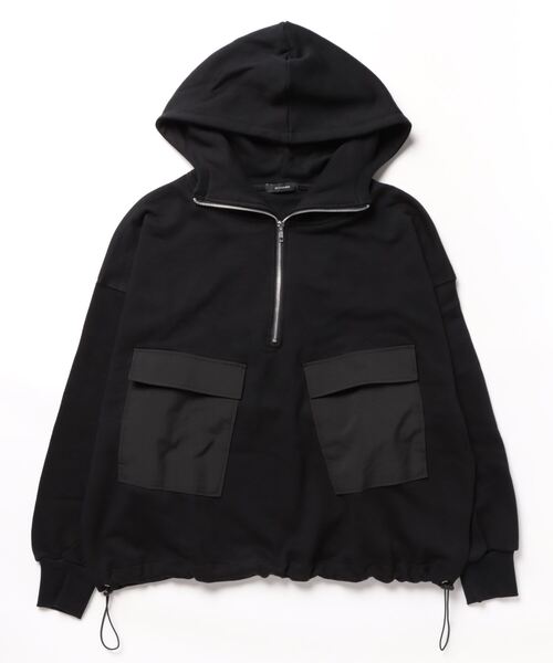 JEAMASIS ジーナシス　ブラック フード付きダウン　アノラック JEANASIS（ジーナシス）の「ポケットアノラックフーディ/978324