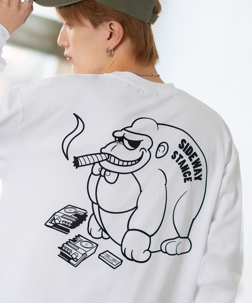 En serio TOKYO tシャツ 「SIDEWAYSTANCE」ブレークゴリラ長袖Tシャツ