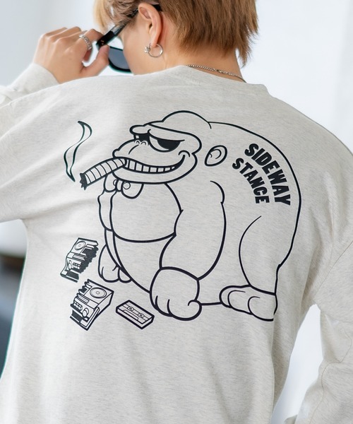 En serio TOKYO tシャツ 「SIDEWAYSTANCE」ブレークゴリラ長袖Tシャツ