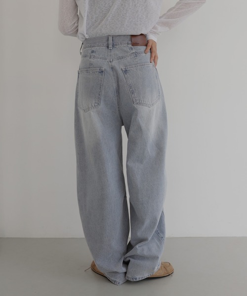 hellam（ヘラム） ジーンズ デニム デニムパンツ アシメカーブデニム