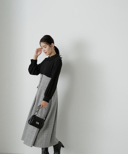 「NATURAL BEAUTY BASIC」 ドッキングワンピース SMALL ブラック系その他 レディース_画像4