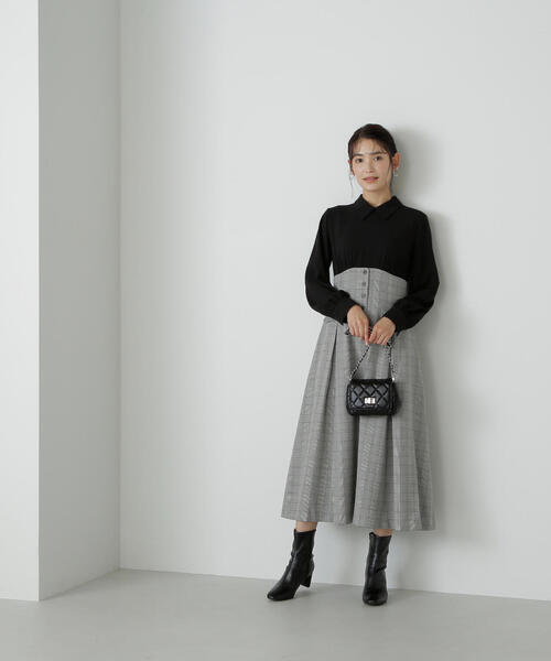 「NATURAL BEAUTY BASIC」 ドッキングワンピース SMALL ブラック系その他 レディース_画像5