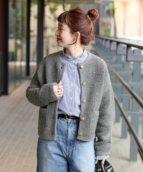 B.C STOCK（ベーセーストック） カーディガン 「追加」パイルショート