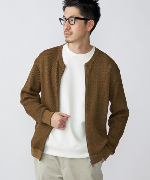 「SHIPS」 ニットカーディガン MEDIUM ネイビー メンズ_画像9