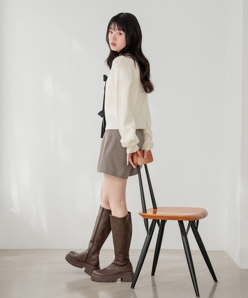 Heather（ヘザー） パンツ ベルト付きハイウエストタイトショート