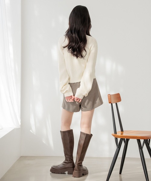 Heather（ヘザー） パンツ ベルト付きハイウエストタイトショート