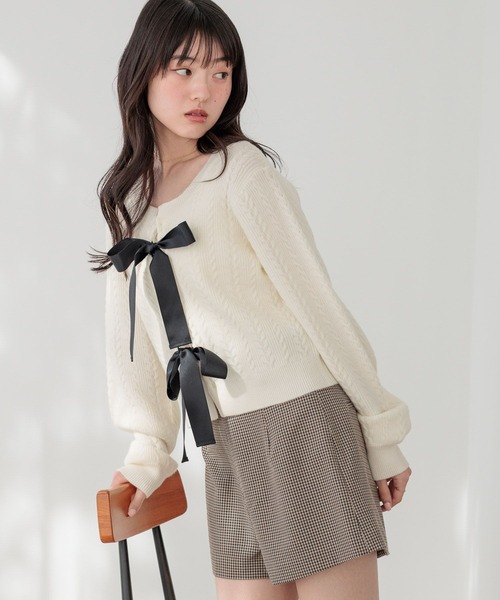 Heather（ヘザー） パンツ ベルト付きハイウエストタイトショート