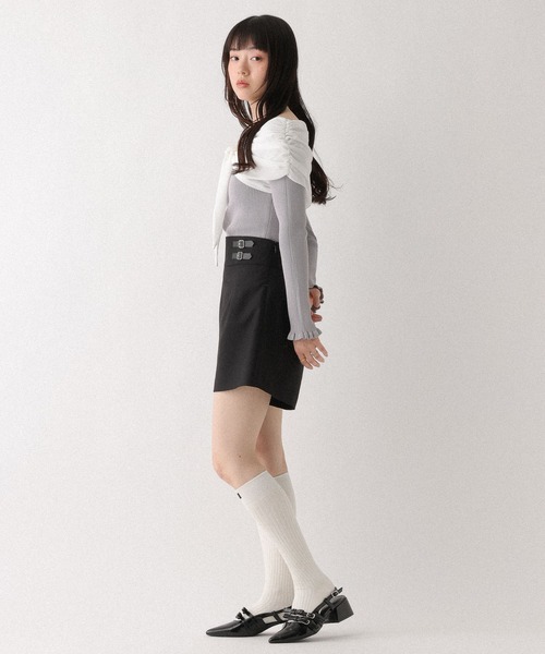 Heather（ヘザー） パンツ ベルト付きハイウエストタイトショート