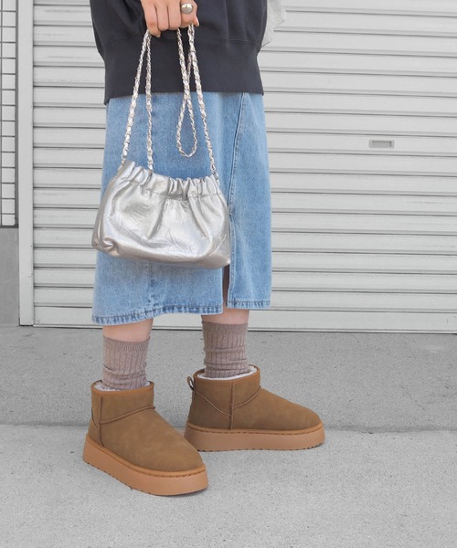 「minia」 ショートブーツ M ブラック レディース_画像6