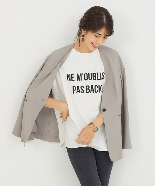 「abahouse mavie」 ノーカラージャケット フリー グレイッシュベージュ レディース_画像6