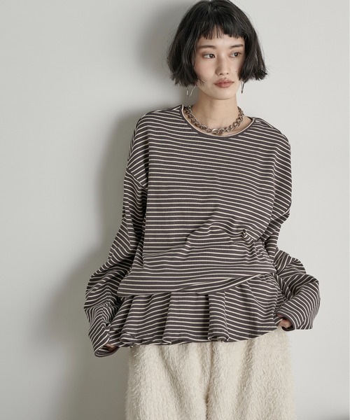 「THE YOn」 長袖カットソー FREE ベージュ レディース_画像9