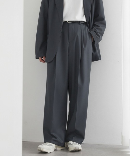 MONO-MART（モノマート） ワイドパンツ スラックス ライトTR ワイド