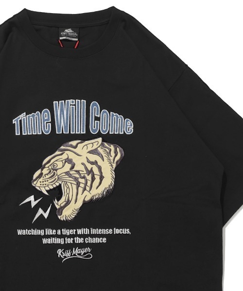 KRIFF MAYER（クリフメイヤー） tシャツ 「綿100%」クラフト刺繍T(虎