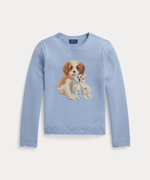 Ralph Lauren Kids Puppy インターシャニット セーター Polo Ralph Lauren Childrenswear ニット セーター ドッグ スカラップ