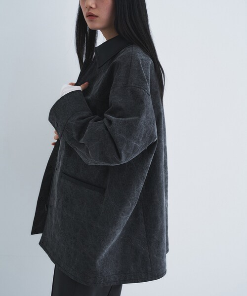 ステンカラーコート コート pigment denim coverall レディースの画像